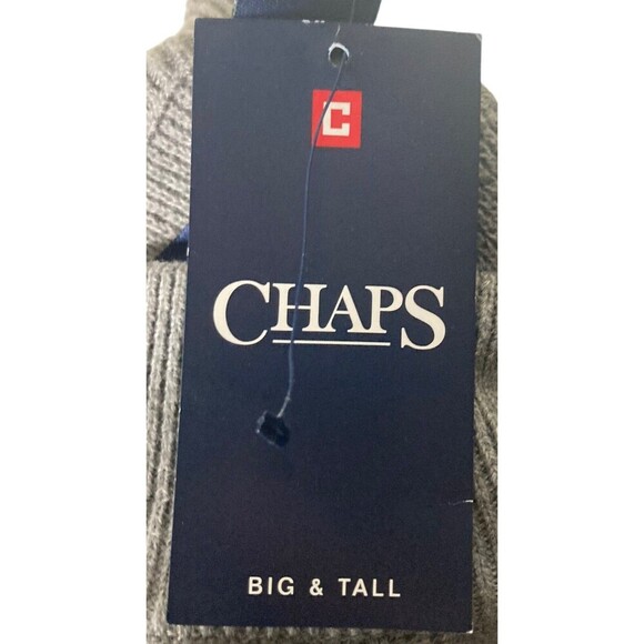 Chaps Sweater Men's Size 2XB Gray Big And Tall Button Closure Collared - Picture 5 of 5